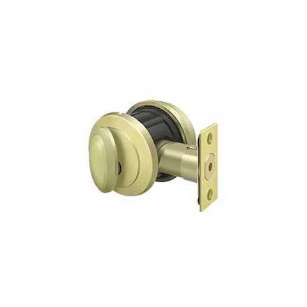 Deltana [PRDRSU3] Solid Brass Door Deadbolt - Port Royal Series - Single Cylinder - Polished Brass Finish - 2 1/2&quot; Dia.