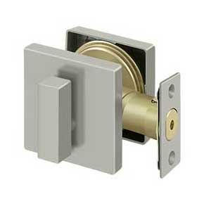 Deltana [ZDSU15] Die Cast Zinc Door Deadbolt - Square Plate - Single Cylinder - Brushed Nickel Finish - 2 5/8" Sq.