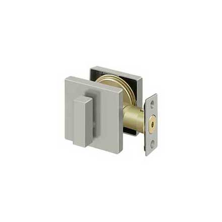 Deltana [ZDSU15] Die Cast Zinc Door Deadbolt - Square Plate - Single Cylinder - Brushed Nickel Finish - 2 5/8" Sq.