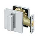 Deltana [ZDSU26] Die Cast Zinc Door Deadbolt - Square Plate - Single Cylinder - Polished Chrome Finish - 2 5/8&quot; Sq.