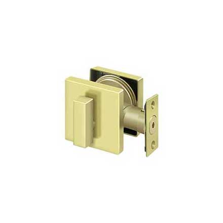 Deltana [ZDSU3] Die Cast Zinc Door Deadbolt - Square Plate - Single Cylinder - Polished Brass Finish - 2 5/8" Sq.
