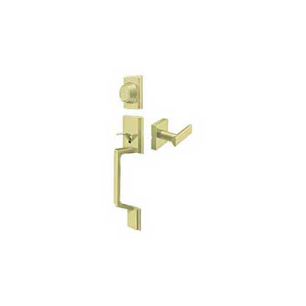 Deltana [PRHHDLU3] Solid Brass Door Tubular Entry Set - Highgate Series - Dummy - Livingston Lever - Polished Brass Finish