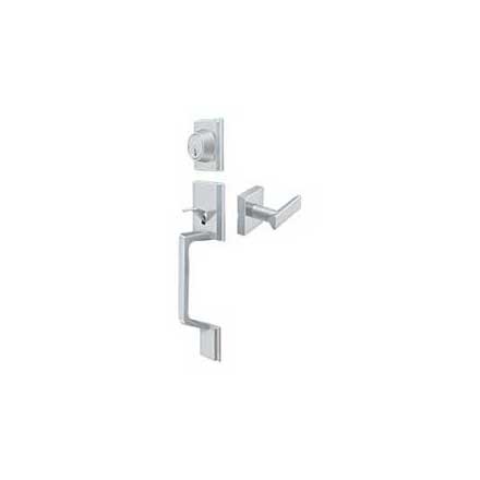 Deltana [PRHHLU26] Solid Brass Door Tubular Entry Set - Highgate Series - Livingston Lever - Polished Chrome Finish