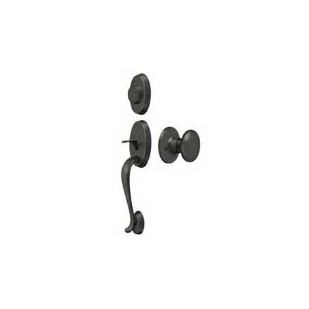 Deltana [PRRHDRKU10B] Solid Brass Door Tubular Entry Set - Riversdale Series - Dummy - Flat Round Knob - Oil Rubbed Bronze Finish