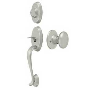 Deltana [PRRHDRKU15] Solid Brass Door Tubular Entry Set - Riversdale Series - Dummy - Flat Round Knob - Brushed Nickel Finish