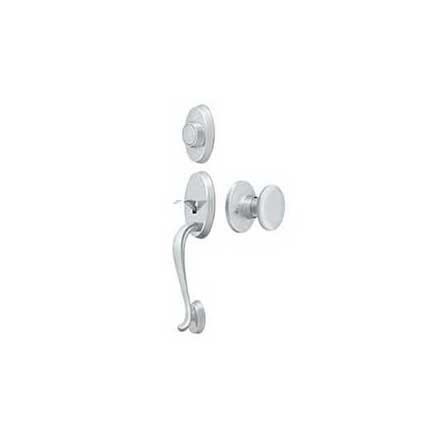 Deltana [PRRHDRKU26] Solid Brass Door Tubular Entry Set - Riversdale Series - Dummy - Flat Round Knob - Polished Chrome Finish
