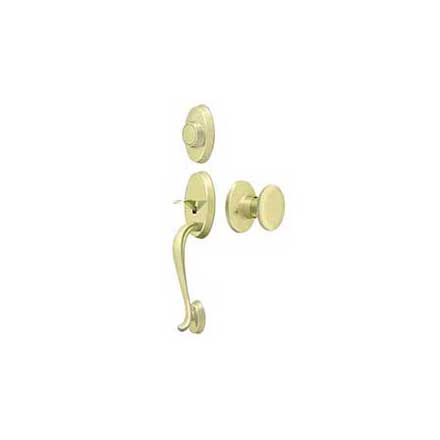 Deltana [PRRHDRKU3] Solid Brass Door Tubular Entry Set - Riversdale Series - Dummy - Flat Round Knob - Polished Brass Finish