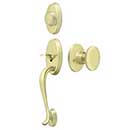 Deltana [PRRHDRKU3] Solid Brass Door Tubular Entry Set - Riversdale Series - Dummy - Flat Round Knob - Polished Brass Finish