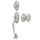 Deltana [PRRHRKU15] Solid Brass Door Tubular Entry Set - Riversdale Series - Flat Round Knob - Brushed Nickel Finish