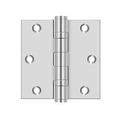Deltana [SS35BU32] Stainless Steel Door Butt Hinge - Ball Bearing - Button Tip - Square Corner - Polished Finish - Pair - 3 1/2&quot; H x 3 1/2&quot; W
