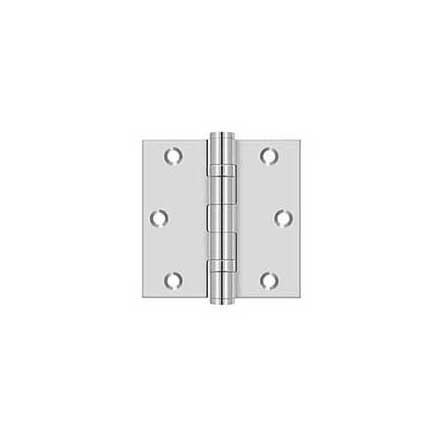 Deltana [SS35BU32] Stainless Steel Door Butt Hinge - Ball Bearing - Button Tip - Square Corner - Polished Finish - Pair - 3 1/2" H x 3 1/2" W