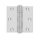 Deltana [SS35BU32] Stainless Steel Door Butt Hinge - Ball Bearing - Button Tip - Square Corner - Polished Finish - Pair - 3 1/2" H x 3 1/2" W