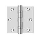 Deltana [SS35BU32] Stainless Steel Door Butt Hinge - Ball Bearing - Button Tip - Square Corner - Polished Finish - Pair - 3 1/2" H x 3 1/2" W