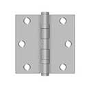 Deltana [SS35BU32D-R] Stainless Steel Door Butt Hinge - Ball Bearing - Residential - Button Tip - Square Corner - Brushed Finish - Pair - 3 1/2" H x 3 1/2" W