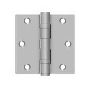Deltana [SS35BU32D] Stainless Steel Door Butt Hinge - Ball Bearing - Button Tip - Square Corner - Brushed Finish - Pair - 3 1/2" H x 3 1/2" W