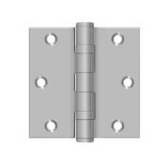 Deltana [SS35BU32D] Stainless Steel Door Butt Hinge - Ball Bearing - Button Tip - Square Corner - Brushed Finish - Pair - 3 1/2&quot; H x 3 1/2&quot; W