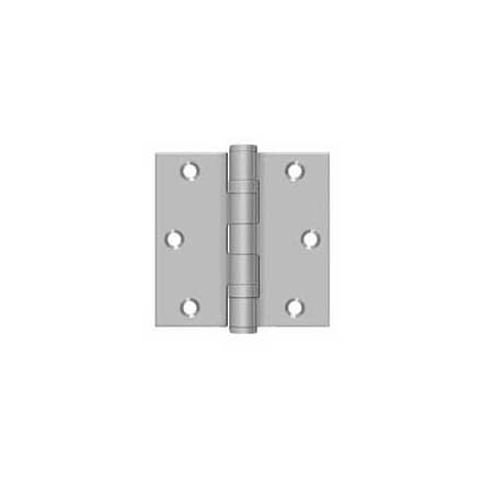 Deltana [SS35BU32D] Stainless Steel Door Butt Hinge - Ball Bearing - Button Tip - Square Corner - Brushed Finish - Pair - 3 1/2&quot; H x 3 1/2&quot; W