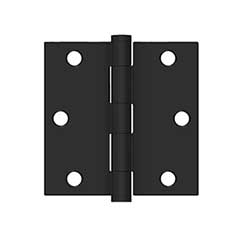 Deltana [SS35U1B-R] Stainless Steel Door Butt Hinge - Residential - Button Tip - Square Corner - Paint Black Finish - Pair - 3 1/2&quot; H x 3 1/2&quot; W