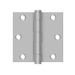 Deltana [SS35U32D-R] Stainless Steel Door Butt Hinge - Residential - Button Tip - Square Corner - Brushed Finish - Pair - 3 1/2" H x 3 1/2" W