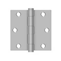 Deltana [SS35U32D-R] Stainless Steel Door Butt Hinge - Residential - Button Tip - Square Corner - Brushed Finish - Pair - 3 1/2&quot; H x 3 1/2&quot; W