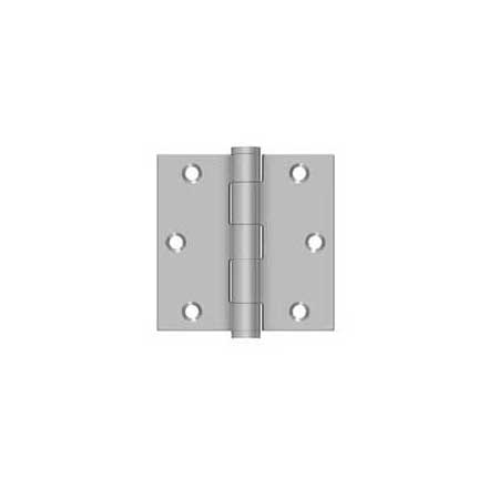 Deltana [SS35U32D] Stainless Steel Door Butt Hinge - Button Tip - Square Corner - Brushed Finish - Pair - 3 1/2&quot; H x 3 1/2&quot; W