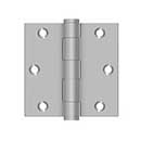 Deltana [SS35U32D] Stainless Steel Door Butt Hinge - Button Tip - Square Corner - Brushed Finish - Pair - 3 1/2" H x 3 1/2" W
