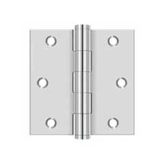 Deltana [SS33U32] Stainless Steel Door Butt Hinge - Button Tip - Square Corner - Polished Finish - Pair - 3&quot; H x 3&quot; W