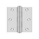 Deltana [SS33U32] Stainless Steel Door Butt Hinge - Button Tip - Square Corner - Polished Finish - Pair - 3" H x 3" W