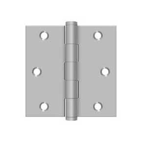 Deltana [SS33U32D-R] Stainless Steel Door Butt Hinge - Residential - Button Tip - Square Corner - Brushed Finish - Pair - 3" H x 3" W