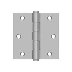 Deltana [SS33U32D-R] Stainless Steel Door Butt Hinge - Residential - Button Tip - Square Corner - Brushed Finish - Pair - 3&quot; H x 3&quot; W