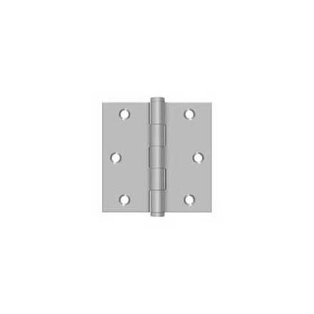 Deltana [SS33U32D-R] Stainless Steel Door Butt Hinge - Residential - Button Tip - Square Corner - Brushed Finish - Pair - 3&quot; H x 3&quot; W