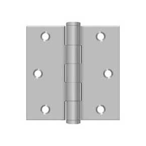 Deltana [SS33U32D] Stainless Steel Door Butt Hinge - Button Tip - Square Corner - Brushed Finish - Pair - 3" H x 3" W