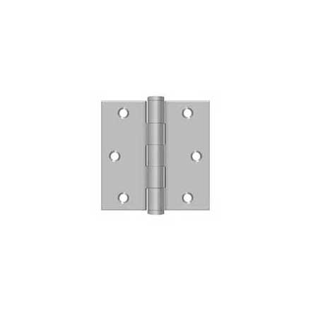 Deltana [SS33U32D] Stainless Steel Door Butt Hinge - Button Tip - Square Corner - Brushed Finish - Pair - 3&quot; H x 3&quot; W