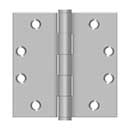 Deltana [SS45U32D] Stainless Steel Door Butt Hinge - Plain Bearing - Button Tip - Square Corner - Brushed Finish - Pair - 4 1/2&quot; H x 4 1/2&quot; W