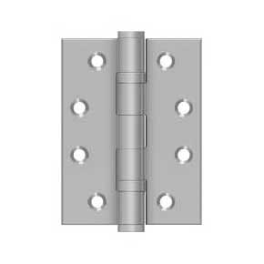 Deltana [SS4030BU32D] Stainless Steel Door Butt Hinge - Ball Bearing - Button Tip - Square Corner - Brushed Finish - Pair - 4" H x 3" W