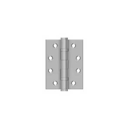 Deltana [SS4030BU32D] Stainless Steel Door Butt Hinge - Ball Bearing - Button Tip - Square Corner - Brushed Finish - Pair - 4" H x 3" W