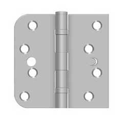 Deltana [SS44058B32DLH-S] Stainless Steel Door Butt Hinge - Ball Bearing - Security - Button Tip - 5/8&quot; Radius &amp; Square Corner - Left Hand - Brushed Finish - Pair - 4&quot; H x 4&quot; W