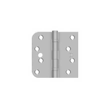 Deltana [SS44058B32DLH-S] Stainless Steel Door Butt Hinge - Ball Bearing - Security - Button Tip - 5/8&quot; Radius &amp; Square Corner - Left Hand - Brushed Finish - Pair - 4&quot; H x 4&quot; W