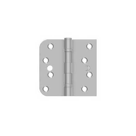 Deltana [SS44058B32DLH-S] Stainless Steel Door Butt Hinge - Ball Bearing - Security - Button Tip - 5/8&quot; Radius &amp; Square Corner - Left Hand - Brushed Finish - Pair - 4&quot; H x 4&quot; W