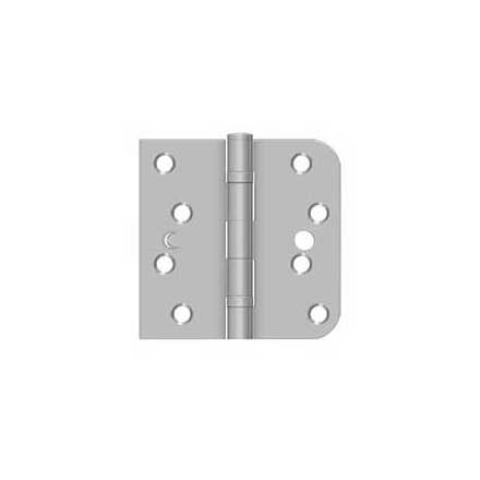 Deltana [SS44058B32DRH-S] Stainless Steel Door Butt Hinge - Ball Bearing - Security - Button Tip - 5/8&quot; Radius &amp; Square Corner - Right Hand - Brushed Finish - Pair - 4&quot; H x 4&quot; W