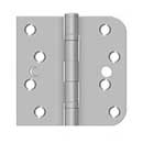 Deltana [SS44058B32DRH-S] Stainless Steel Door Butt Hinge - Ball Bearing - Security - Button Tip - 5/8" Radius & Square Corner - Right Hand - Brushed Finish - Pair - 4" H x 4" W