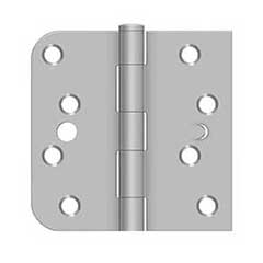 Deltana [SS44058TA32D-LH] Stainless Steel Door Butt Hinge - Security - Button Tip - 5/8&quot; Radius &amp; Square Corner - Left Hand - Brushed Finish - Pair - 4&quot; H x 4&quot; W
