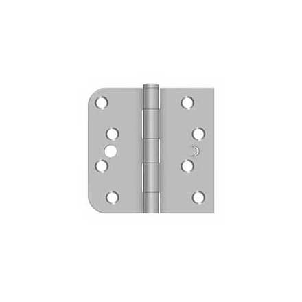 Deltana [SS44058TA32D-LH] Stainless Steel Door Butt Hinge - Security - Button Tip - 5/8&quot; Radius &amp; Square Corner - Left Hand - Brushed Finish - Pair - 4&quot; H x 4&quot; W