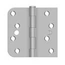 Deltana [SS44058TA32D-LH] Stainless Steel Door Butt Hinge - Security - Button Tip - 5/8" Radius & Square Corner - Left Hand - Brushed Finish - Pair - 4" H x 4" W
