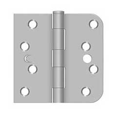 Deltana [SS44058TA32D-RH] Stainless Steel Door Butt Hinge - Security - Button Tip - 5/8&quot; Radius &amp; Square Corner - Right Hand - Brushed Finish - Pair - 4&quot; H x 4&quot; W