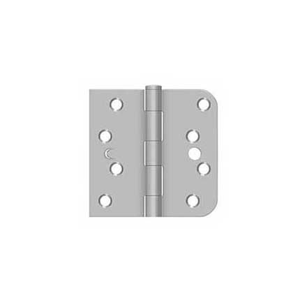 Deltana [SS44058TA32D-RH] Stainless Steel Door Butt Hinge - Security - Button Tip - 5/8&quot; Radius &amp; Square Corner - Right Hand - Brushed Finish - Pair - 4&quot; H x 4&quot; W