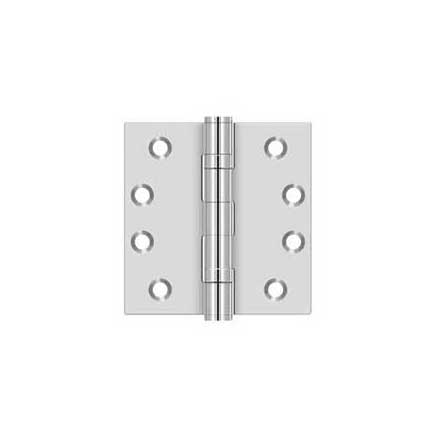 Deltana [SS44BU32] Stainless Steel Door Butt Hinge - Ball Bearing - Button Tip - Square Corner - Polished Finish - Pair - 4&quot; H x 4&quot; W