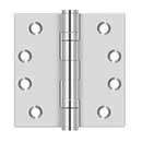 Deltana [SS44BU32] Stainless Steel Door Butt Hinge - Ball Bearing - Button Tip - Square Corner - Polished Finish - Pair - 4" H x 4" W