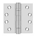 Deltana [SS44BU32] Stainless Steel Door Butt Hinge - Ball Bearing - Button Tip - Square Corner - Polished Finish - Pair - 4&quot; H x 4&quot; W