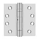 Deltana [SS44NBU32] Stainless Steel Door Butt Hinge - Ball Bearing - Non-Removable Pin - Button Tip - Square Corner - Polished Finish - Pair - 4&quot; H x 4&quot; W